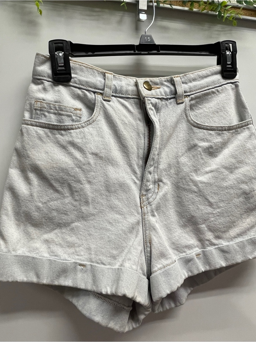 American Apparel Light Blue High-Rise Denim Shorts Size 28 - Picture 3 of 9